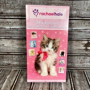 RACHAEL HALE 34 Valentines With 35 Stickers & Bonus Poster Kittens Puppies NIB
